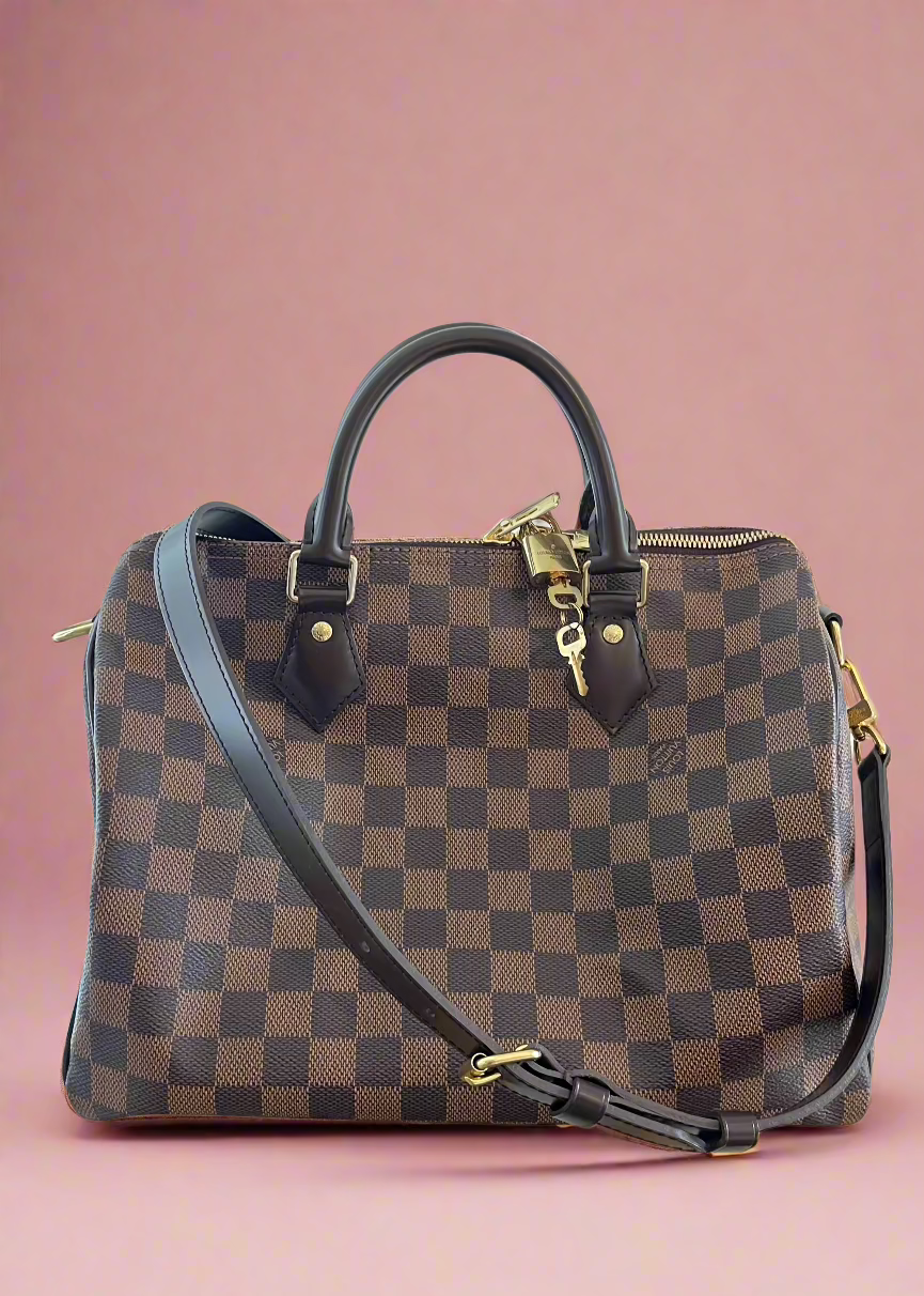 Louis Vuitton Speedy 30 Bandouliere Damier Ebene Adriana Pre loved Luxe