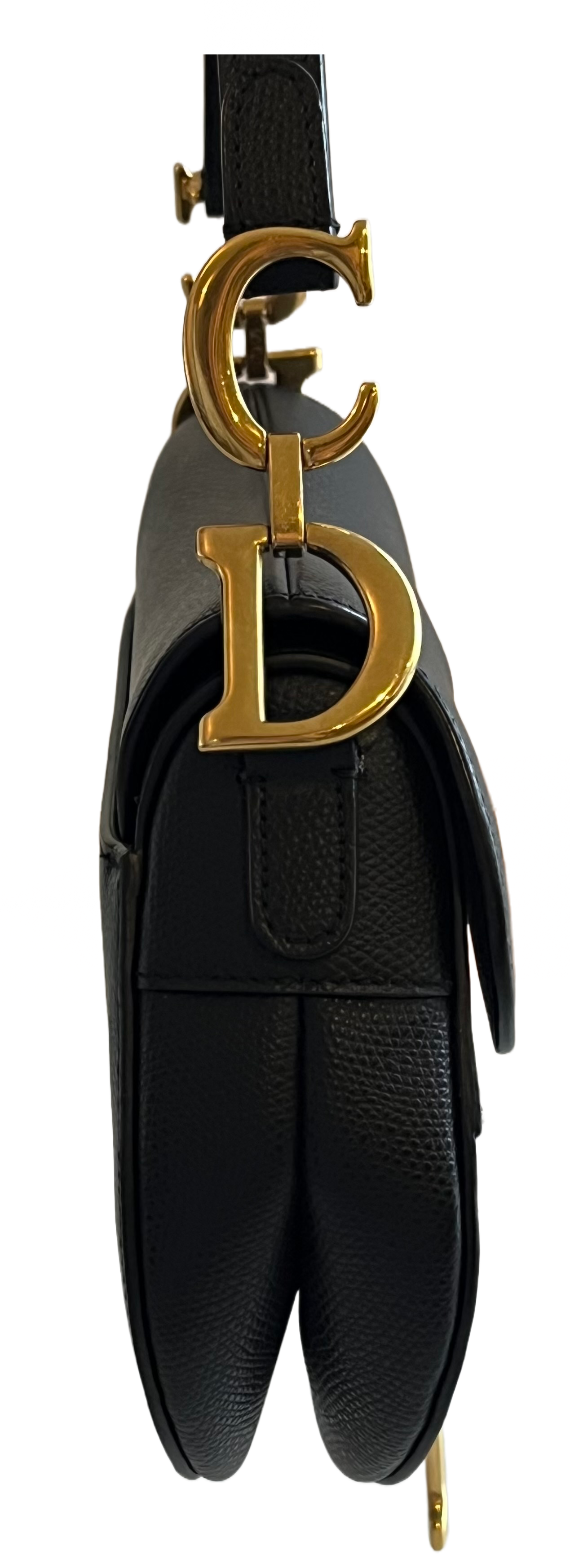 Dior Saddle Bag With Strap Black Grained Leather  Used But In Good  Condition  eBay
