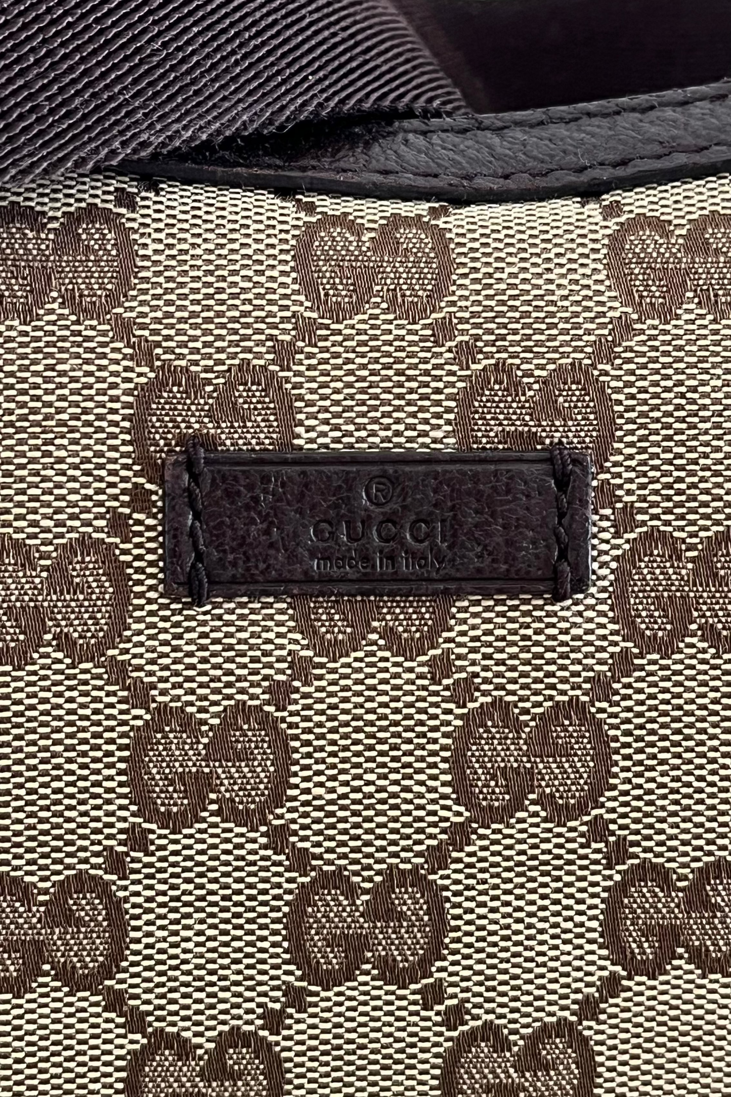 Gucci Vintage GG Half Moon Canvas shoulder bag