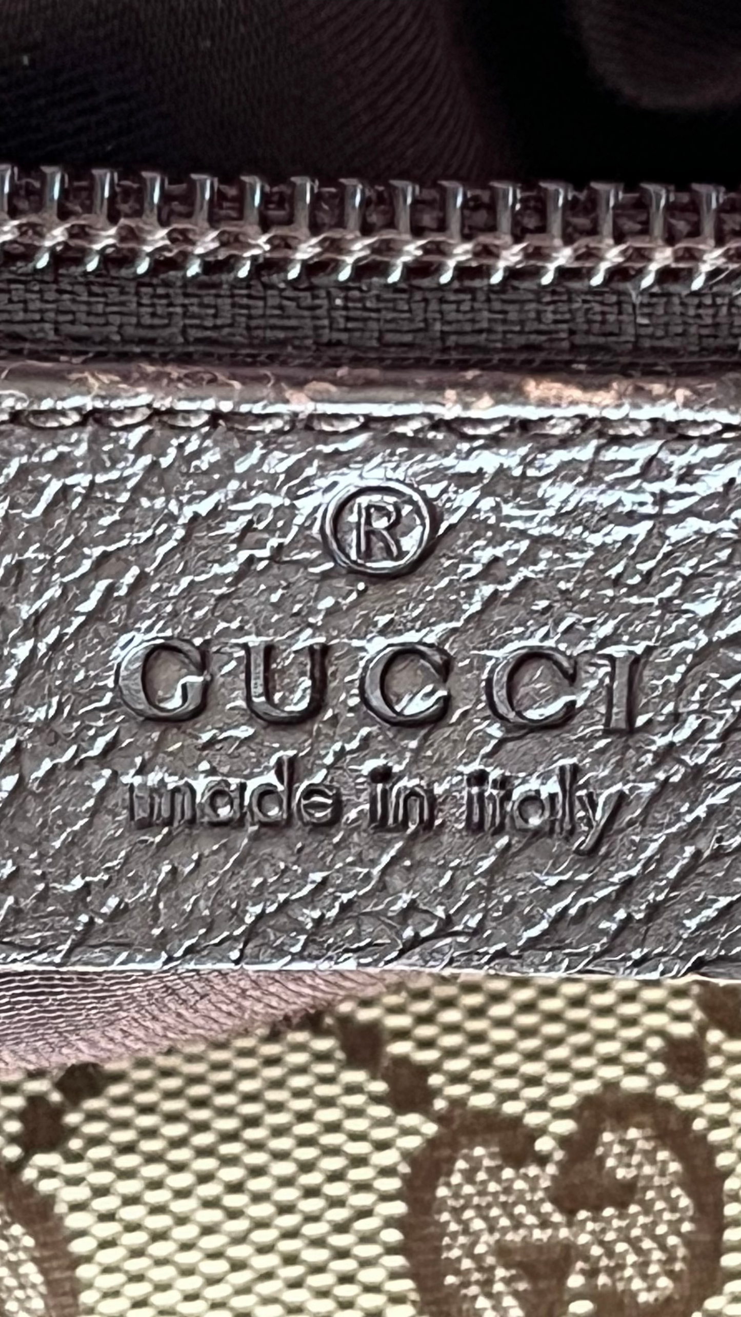 Gucci Vintage GG Half Moon Canvas shoulder bag