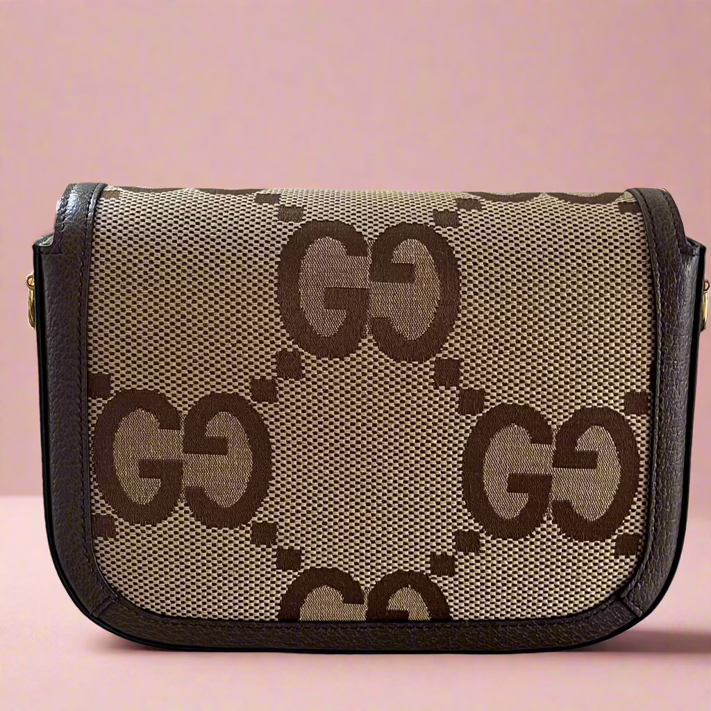 Gucci Horsebit 1955 Jumbo GG Brown Canvas Mini