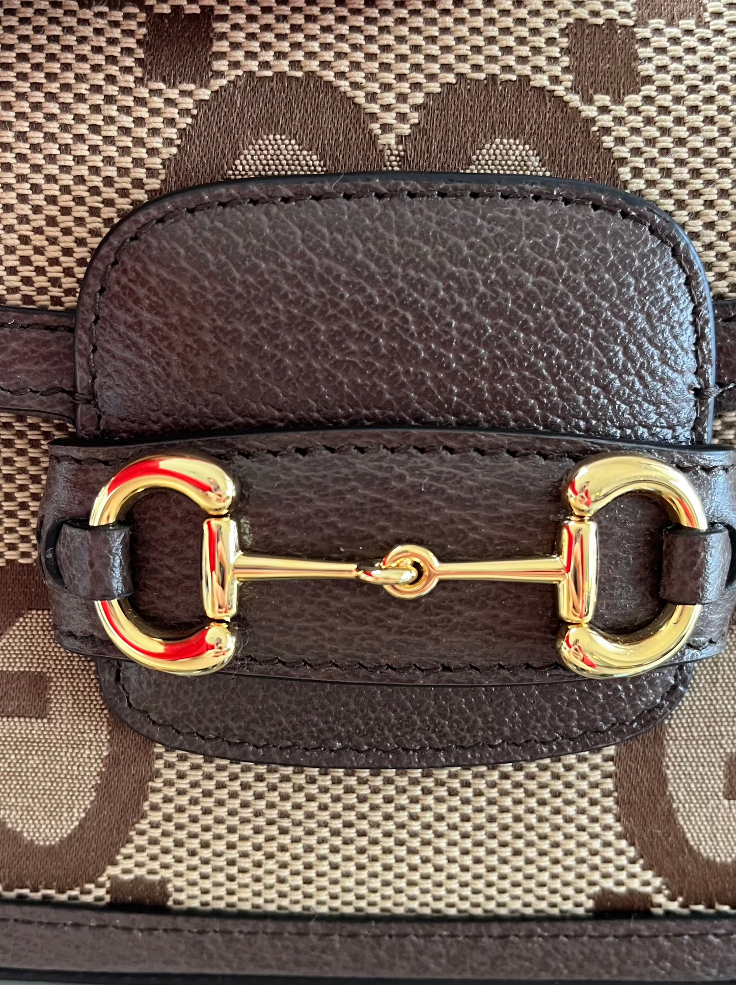 Gucci Horsebit 1955 Jumbo GG Brown Canvas Mini