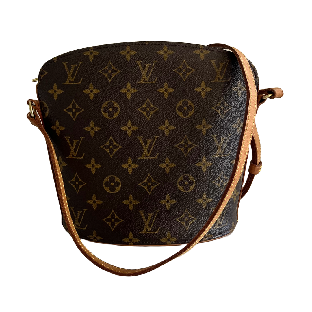 Louis Vuitton Druout Shoulder Bag Medium Brown Leather
