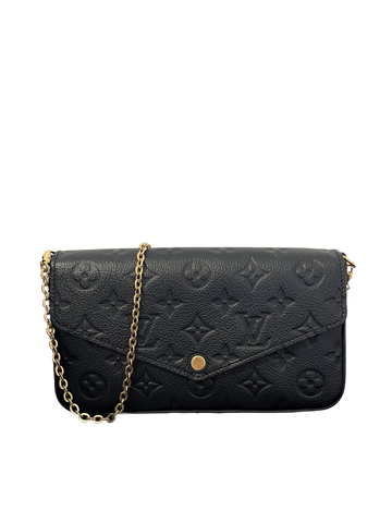 Louis Vuitton Black Empreinte Felicie pochette bag With Gold hardware at  the best price
