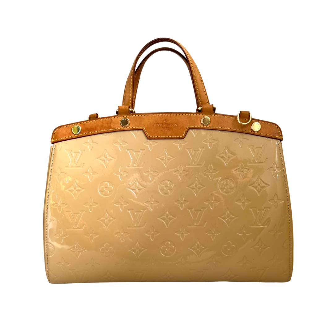 Louis Vuitton Brea MM, Vernis Monogram Leather  Beige