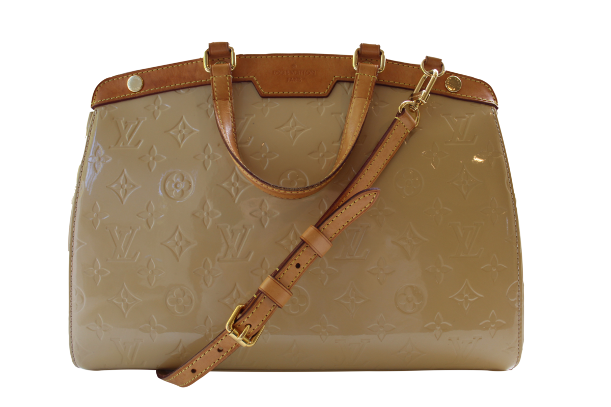 Louis Vuitton Brea MM, Vernis Monogram Leather  Beige